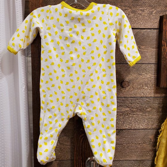 Carter's 6 Month Footed One Piece Yellow Lemons - Picture 6 of 8